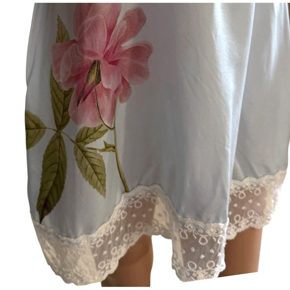 Aston Studio Violet Dress Womens 2 Silky Babydoll Floral Pastel Pink Blue - Picture 5 of 10